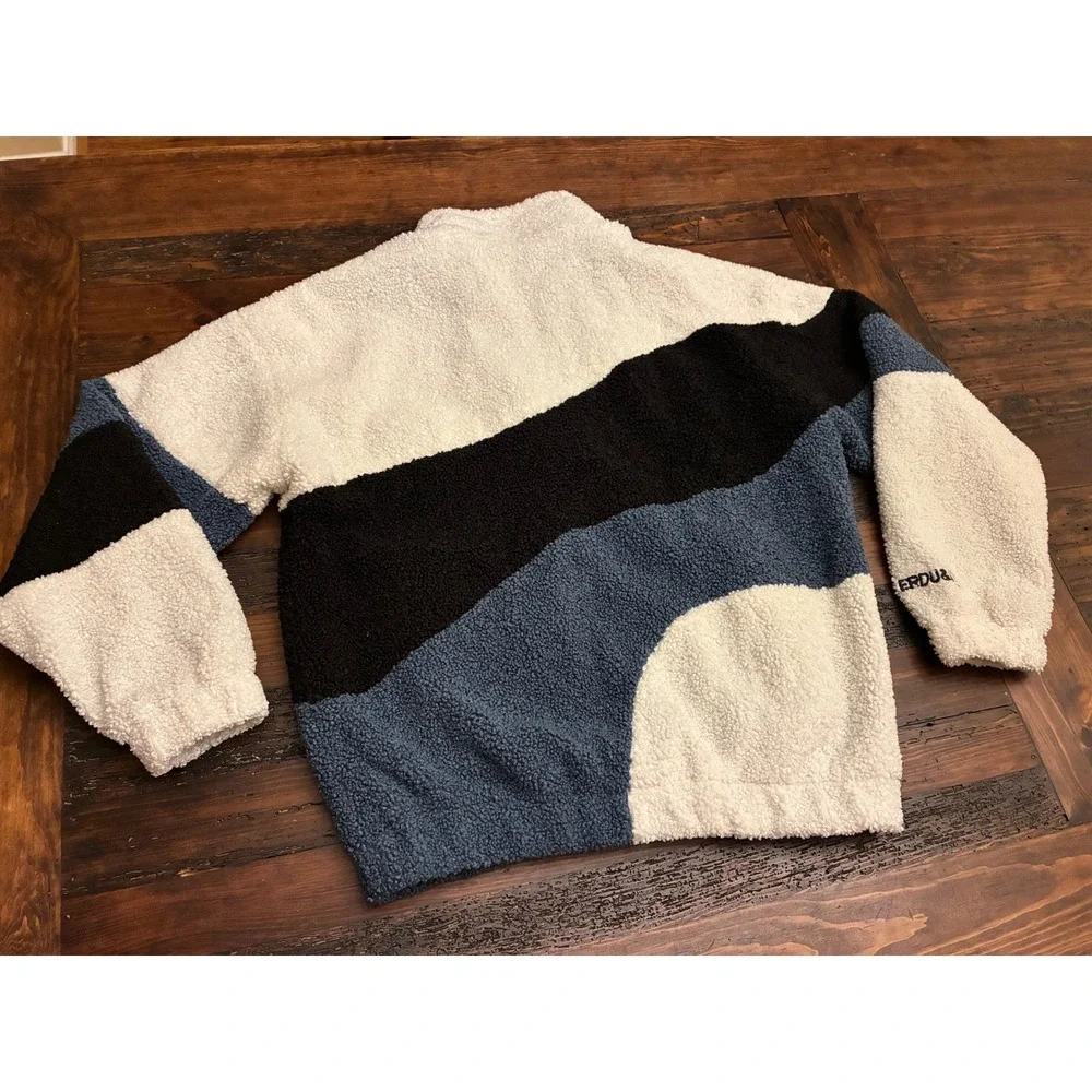 Aelfric Eden Fleece Jacket Sherpa Men's Size XL Colorblock Streetwear Fuzzy